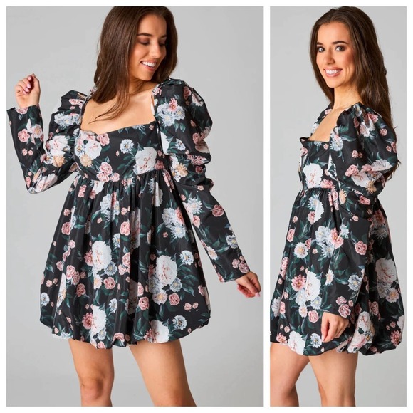 Buddy Love Dresses & Skirts - NWT BUDDY LOVE Stassie Puff Sleeve Baby Doll Dress, Medium